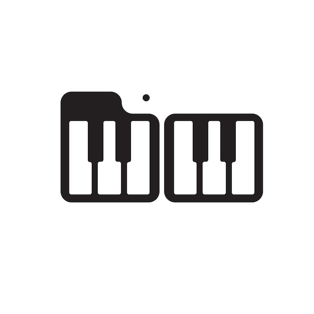 Vetor Ícone de piano em fundo branco sinal de teclado de piano ilustração vetorial de símbolo musical