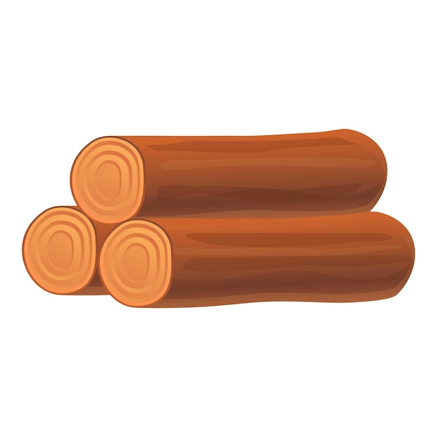 Ícone de pilha de rolos de madeira Ícone vetorial de pilha De rolos de árvore para design web isolado em fundo branco