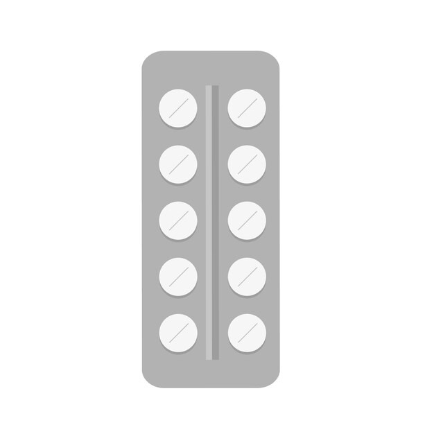 Ícone de pílulas médicas isolado na ilustração vetorial de fundo branco
