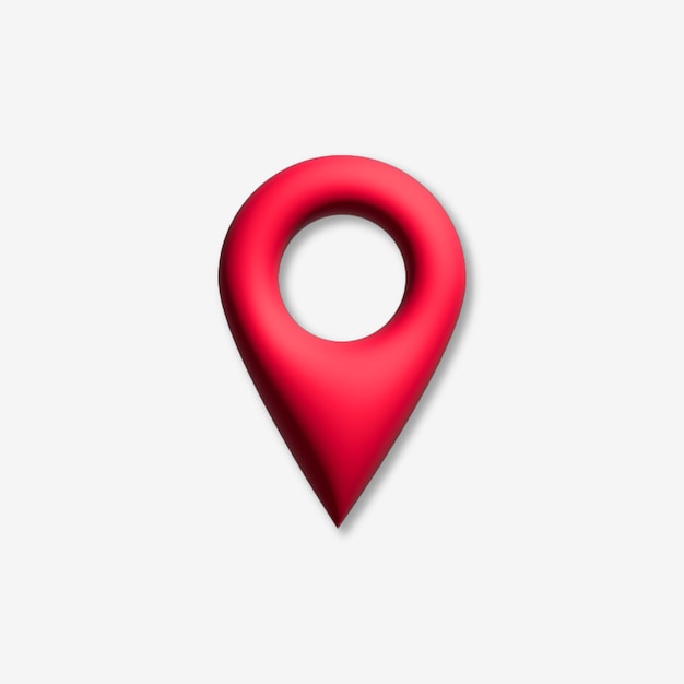 Ícone de pin de mapa 3D vermelho