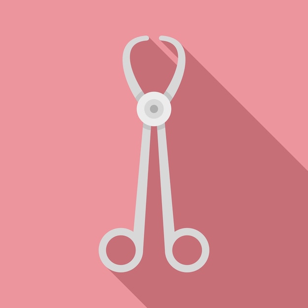 Vetor Ícone de pinça médica ilustração plana do ícone vetor de pinça médica para web design