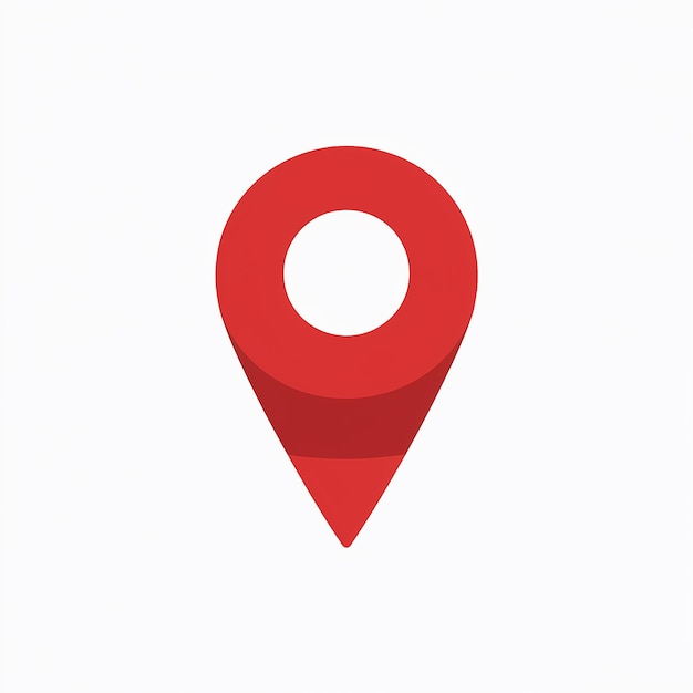 Vetor Ícone de pinha de localização vermelha para aplicativos de mapas e navegação desenho triangular com buraco central circular
