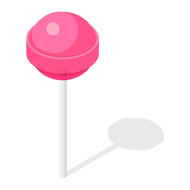 Vetor Ícone de pirulito rosa isométrico do ícone vetor de pirulito rosa para web design isolado em fundo branco