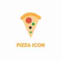 Vetor Ícone de pizza logotipo simples sinal de comida vetorial