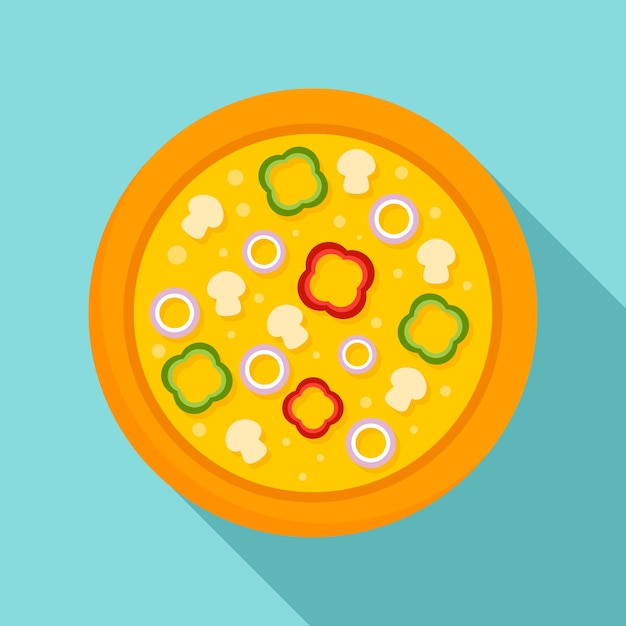 Vetor Ícone de pizza vegetariana ilustração plana do ícone vetor de pizza vegetariana para web design