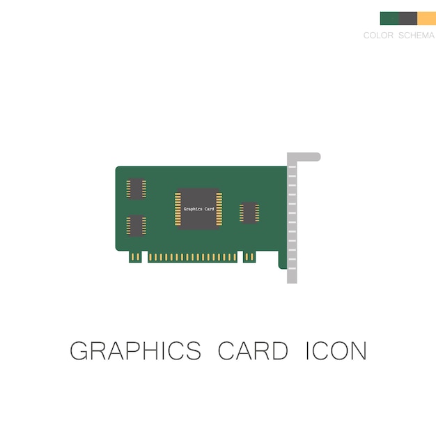 Vetor Ícone de placa gráfica de computador