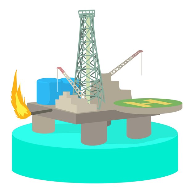 Vetor Ícone de plataforma de petróleo cartoon ilustração do ícone vetor de plataforma de petróleo para web