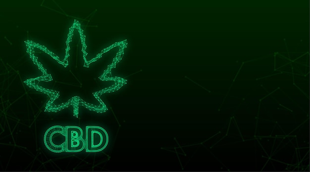 Ícone de plexo de vetor de folha de cannabis criativa. modelo para cbd canabidiol. ilustração vetorial.