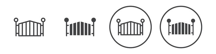 Vetor ícone de porta decorativa contorno do logotipo vetorial