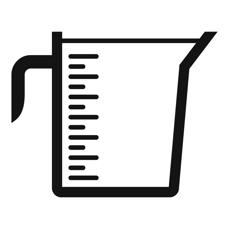 Vetor ícone de pote de água de medição simples ilustração do ícone vetor de pote de água de medição para web design isolado em fundo branco