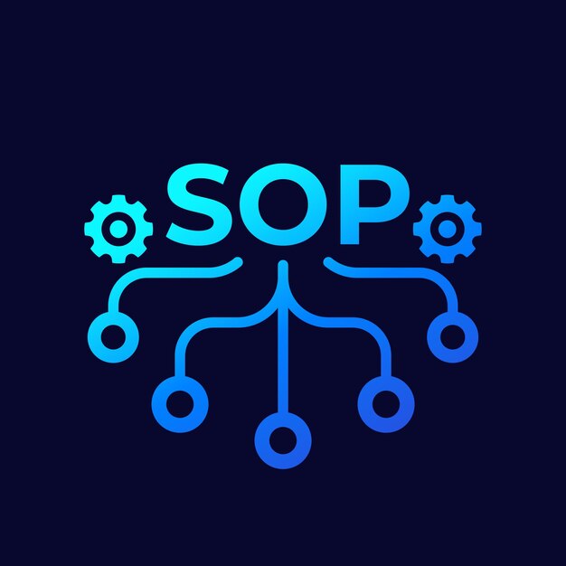 Ícone de procedimento operacional padrão SOP para web