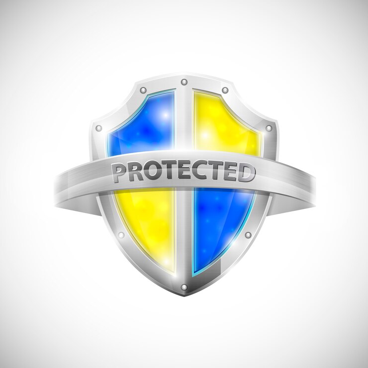 Vetor ícone de proteção com escudo brilhante.