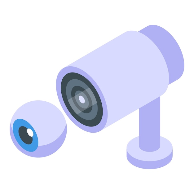 Ícone de proteção de senha da câmera isométrica do ícone vetor de proteção de senha da câmera para web design isolado em fundo branco
