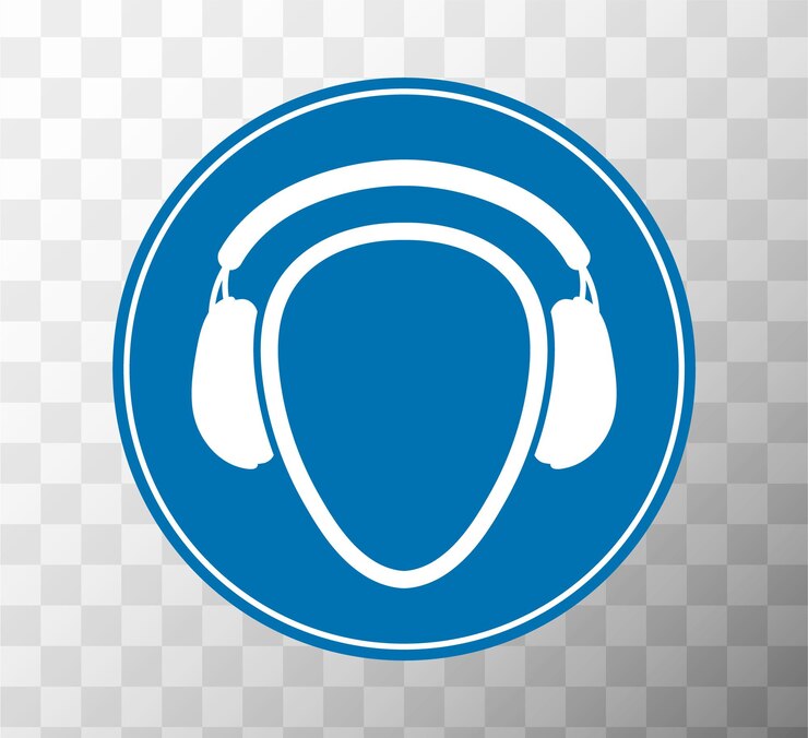 Vetor ícone de protecção auditiva para os ouvidos sinal de segurança auditiva símbolo de protecção para os auriculares vector