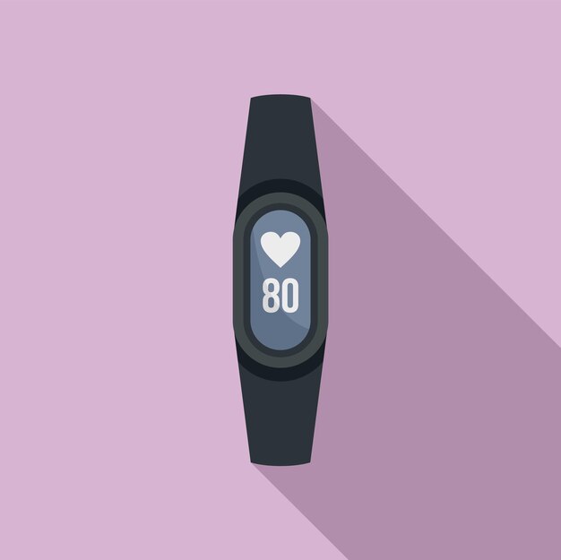 Ícone de pulseira de fitness ilustração plana do ícone vetor de pulseira de fitness para web design