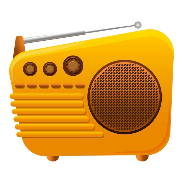Vetor Ícone de rádio de cor amarela desenho animado do ícone vetor de rádio de cor amarela para web design isolado em fundo branco