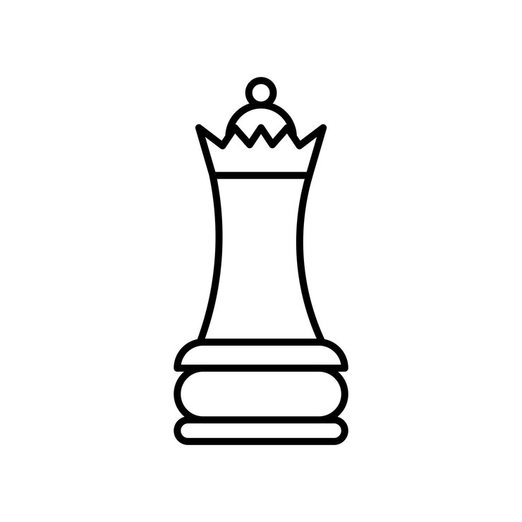 Vetor ícone de rainha de xadrez