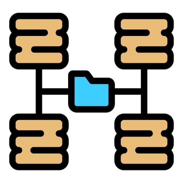 Vetor Ícone de rede de servidor de filtro esboço ícone vetorial de rede de server de filtro para design web isolado em fundo branco de cor plana