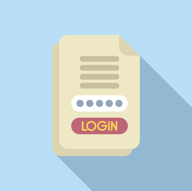 Ícone de registo de senha de login formulário de número de Internet de vetor plano