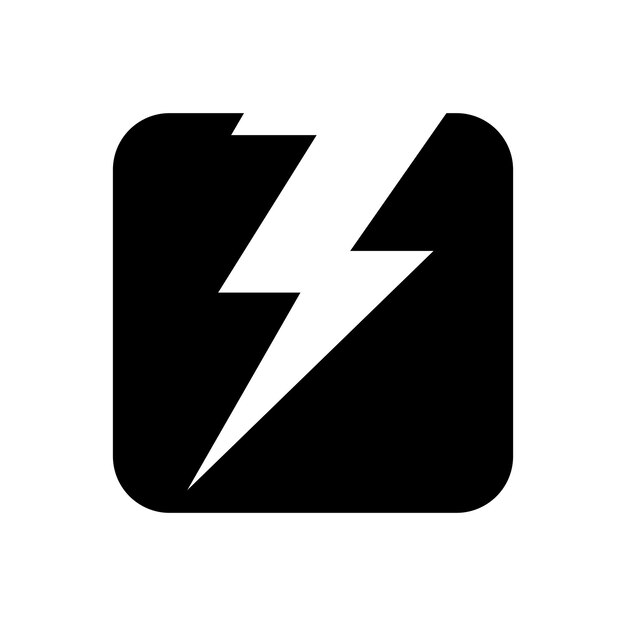 Ícone de relâmpago símbolo eletricidade Ilustração vetorial abstrata em preto e branco