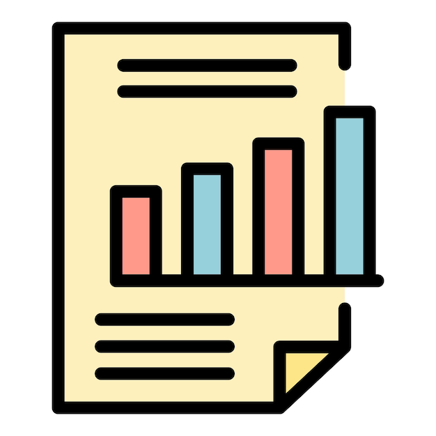 Vetor Ícone de relatório de gráfico gráfico