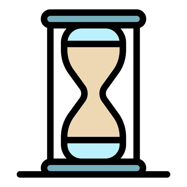 Ícone de relógio de areia da missão esboço do vetor do ícone de relogio da missão cor plana isolada