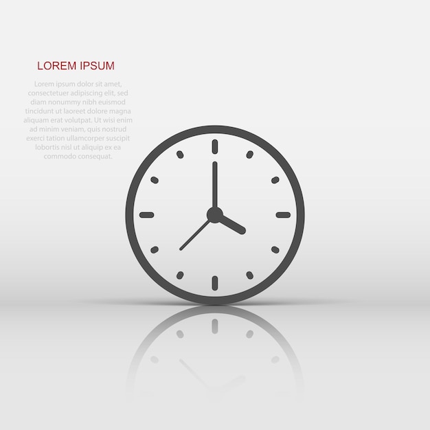 Ícone de relógio em estilo plano relógio vetor ilustração em fundo isolado branco conceito de negócio temporizador