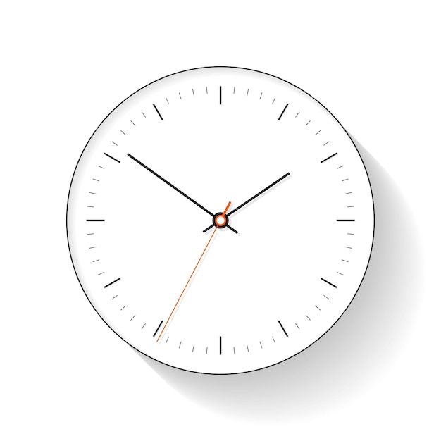 Ícone de relógio em estilo simples, temporizador minimalista em fundo branco. relógio de negócios. desenho vetorial