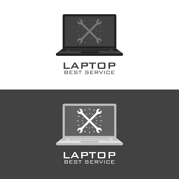 Ícone de reparo do laptop. serviços, manutenção, customização, conceitos de restauração. ilustração em vetor design plano