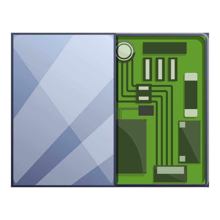 Vetor ícone de reparo do tablet da placa-mãe. desenho animado do ícone vetorial de reparo de tablet de placa-mãe para web design isolado em fundo branco