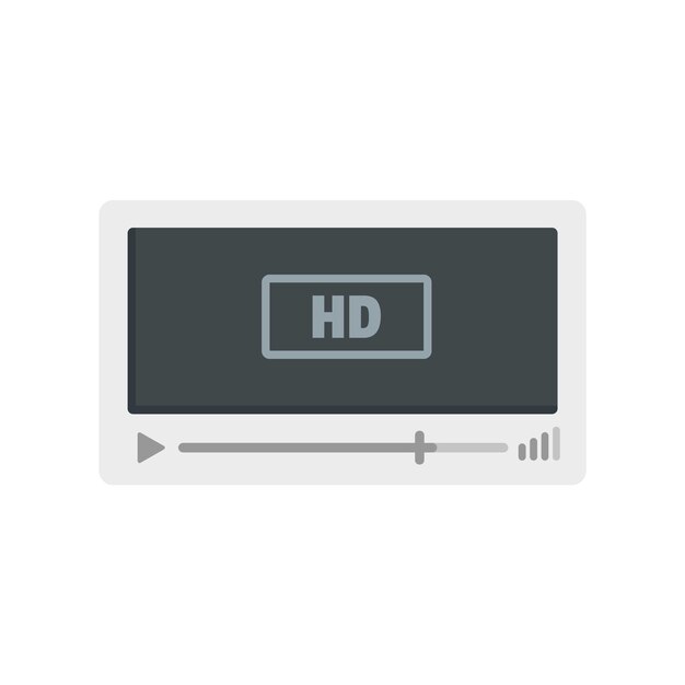 Ícone de reprodução de filme hd ilustração plana do ícone vetorial de reprodução de filme hd para web design