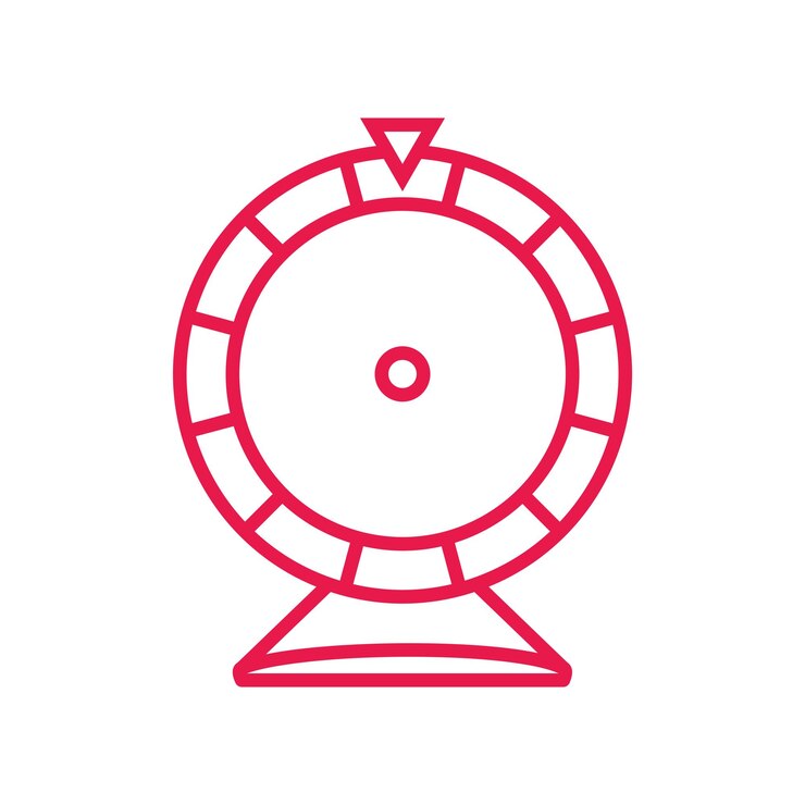 Vetor ícone de roda da fortuna, roleta de sorte, ícone de design vetorial