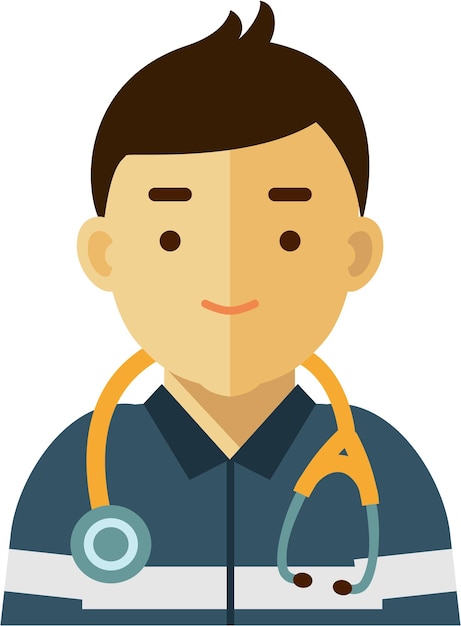 Ícone de rosto de avatar médico paramédico masculino