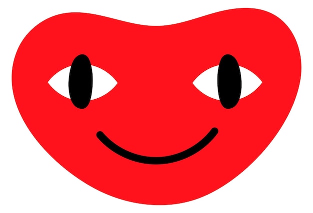 Ícone de rosto vermelho engraçado emoticon sorridente retrô