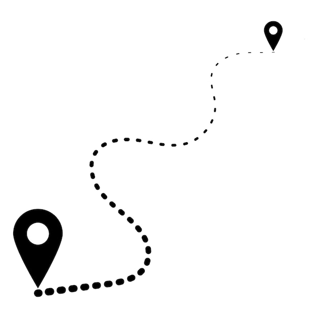 Ícone de rota de viagem turística mapa de rota caminho viagem de carro