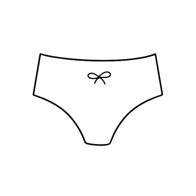 Ícone de roupa interior vetorial logotipo linha arte ilustração design mulher roupa interior calças logotipo design
