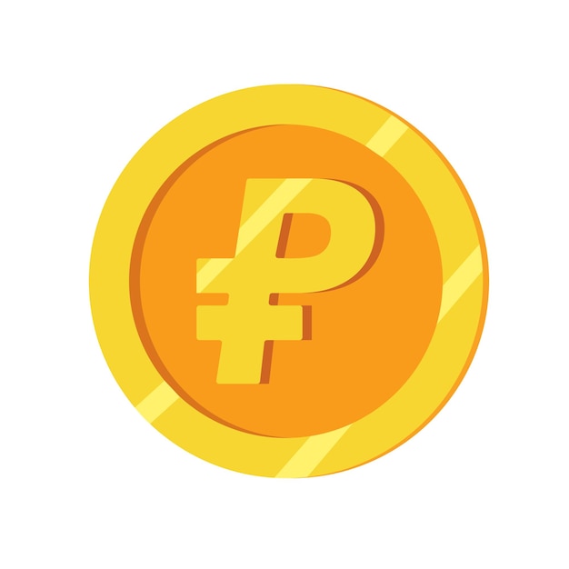 Ícone de rublo russo simples Vector moeda de ouro rublo