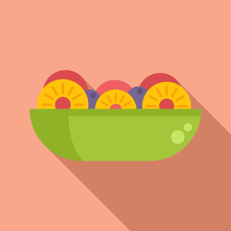 Vetor ícone de salada de frutas exóticas vetor plano menu de prato de alimentos frescos