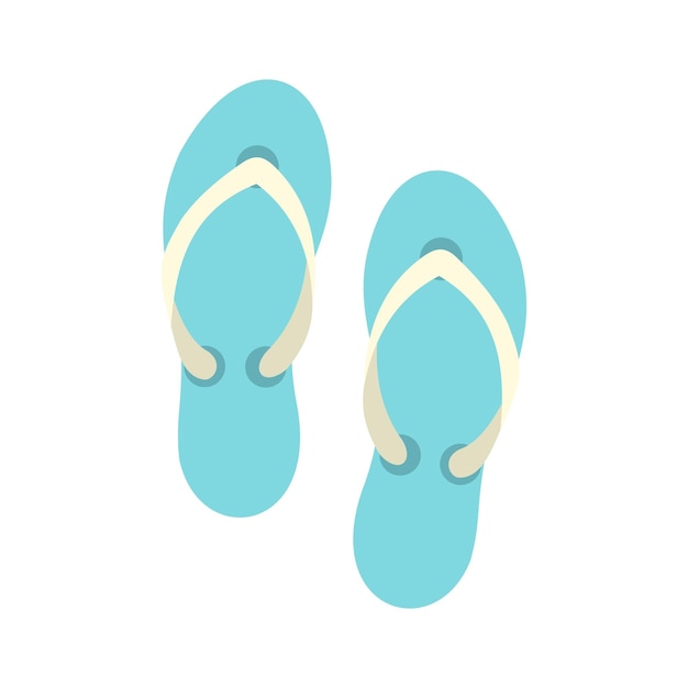 Vetor Ícone de sandálias flip flop em estilo plano isolado em ilustração vetorial de fundo branco