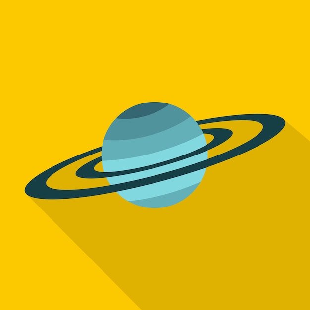 Vetor Ícone de saturno ilustração plana do ícone vetorial de saturno para a web isolado em fundo amarelo