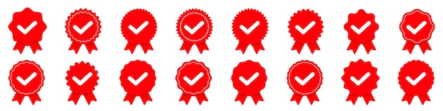 Vetor Ícone de selo de roseta ilustração de conjunto de modelos de design vetorial medalha de qualidade ou emblema com marca de seleção