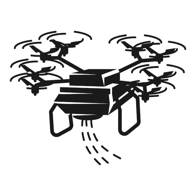 Ícone de semeador de drone simples ilustração do ícone vetor de semeador de drone para web design isolado em fundo branco