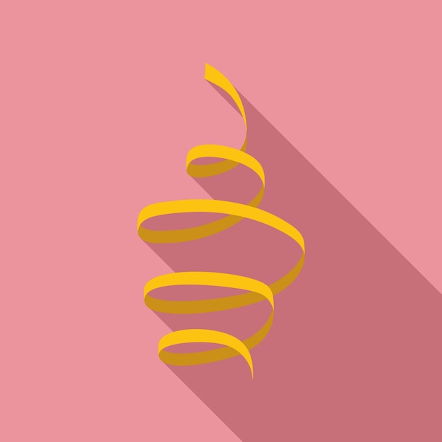 Vetor Ícone de serpentina amarela ilustração plana de ícone vetorial de serpentina vermelha para design web