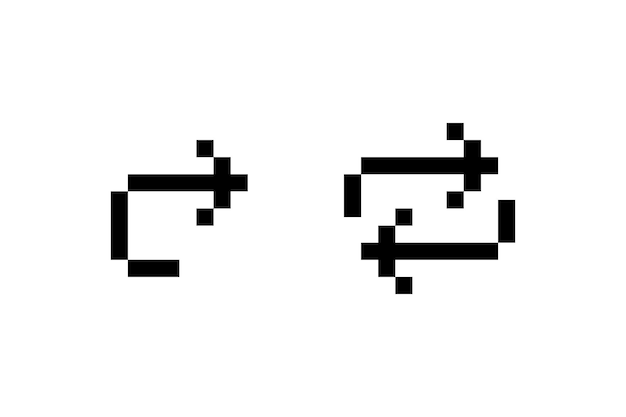 Ícone de seta de recarga de pixel Desenho de ícone vetorial