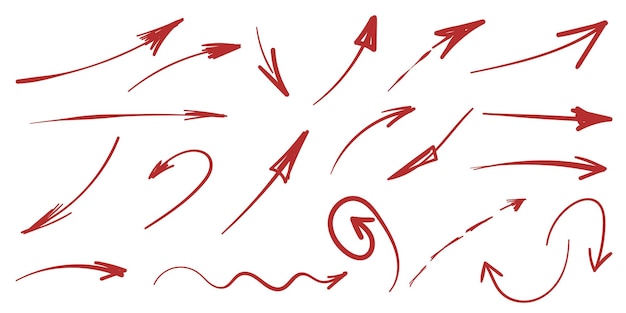 Ícone de seta em estilo desenhado à mão ilustração vetorial de doodle artesanal em fundo isolado cursor ponteiro sinal conceito de negócio