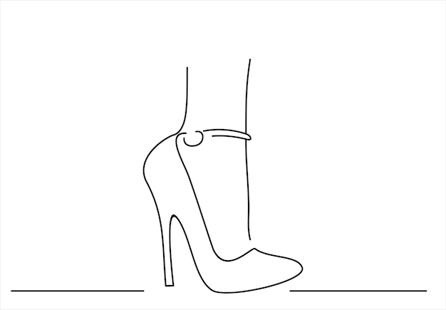 Ícone de shoes.web feminino. desenho vetorial. desenho de linha