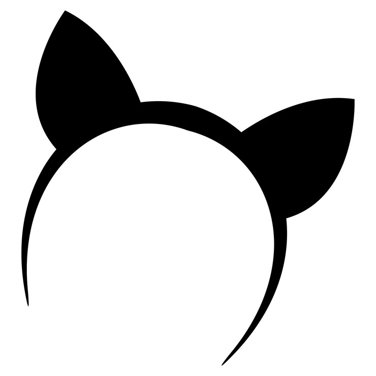 Vetor ícone de silhueta de orelhas de gato para desenhos bonitos e kawaii