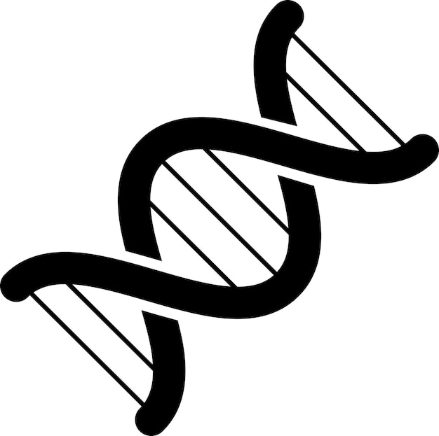 Vetor Ícone de silhueta monocromática de molécula de dna espiral