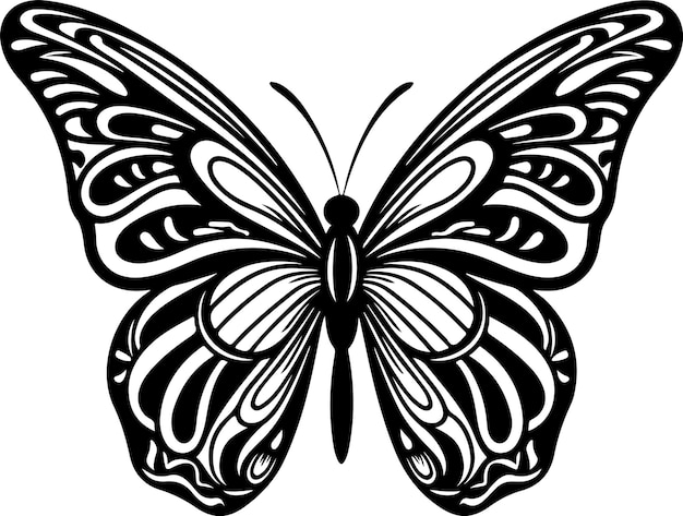 Ícone de silhuetas de borboleta ilustração plana simples do vetor de borboleta