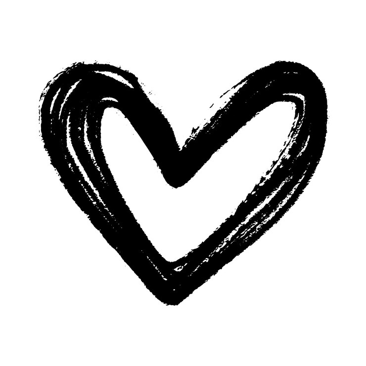 Vetor ícone de símbolo de coração elemento desenhado à mão de amor e ilustração artística de rabiscos românticos
